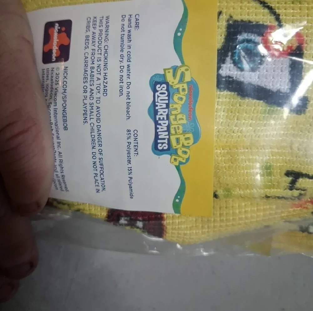 SpongeBob Set. Exfoliating Sponge Shower Steamer And Microfiber Towel Wrap